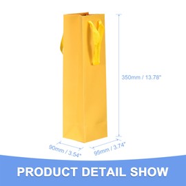 GLOKUUCA Wine Bags - 24Pack Wine Gift Bags Fits for Wedding Birthday Christmas - Paper Wine Tote Bag - (4-inch x 4-inch x 14-inch, Yellow)