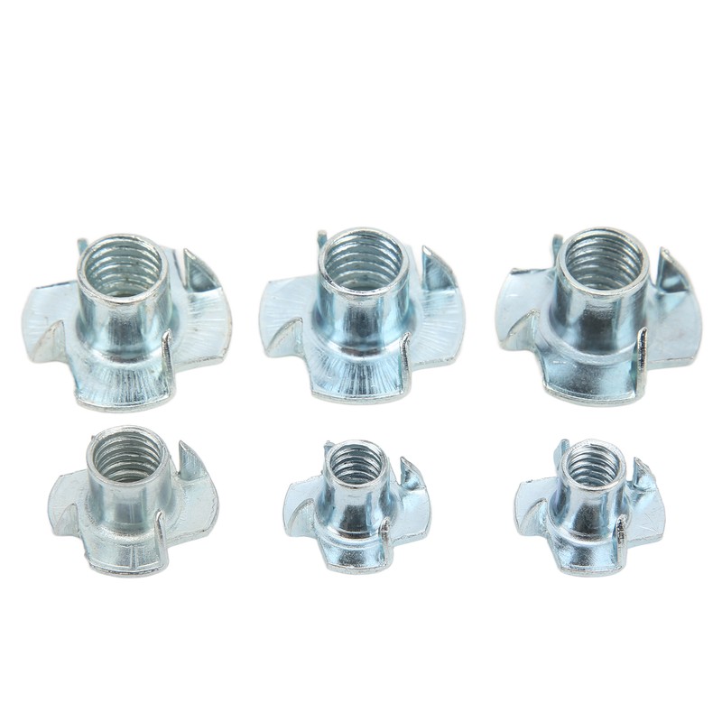 80Pcs T Nuts Carbon Steel Galvanized Layer Rust Resistant Sturdy
