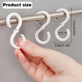 QEDBOJE Pack of 10 Hanging Hooks, Anti-Drop Hangers, Hanging Hooks for Clothes Rail, S-shaped Hooks for Kitchen, Bathroom, Bedroom, Office, Garden