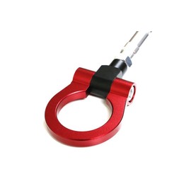 iJDMTOY Red Track Racing Style Tow Hook Ring Compatible With 2010-2016 Hyundai Genesis Coupe 2-Door, Made of Lightweight Aluminum