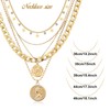 MJartoria Gold Layered Necklaces for Women Trendy Retro Coin Pendant