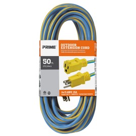 Prime KC506730 50-Foot 14/3 SJTW Kaleidoscope Heavy Duty Outdoor Extension Cord, Blue and Yellow