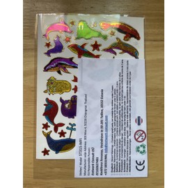 Fish Fish Animals Colourful Stickers, 1 Sheet 135 mm x 100 mm Sticker Craft Kids Party Metallic Look