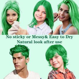 COLAYERIST Green Temporary Hair Dye Wax Washable, Temporary Hair Color for Kids, Hair Makeup Paint Wax for Parties or Cosplay, Hair Coloring Products No Messy