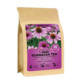 FullChea - Echinacea Tea Bags, 50 Count, 2g/bag - Premium Echinacea Purpurea Herb - Non-GMO - Caffeine-free - Aid Digestion & Boost Immunity