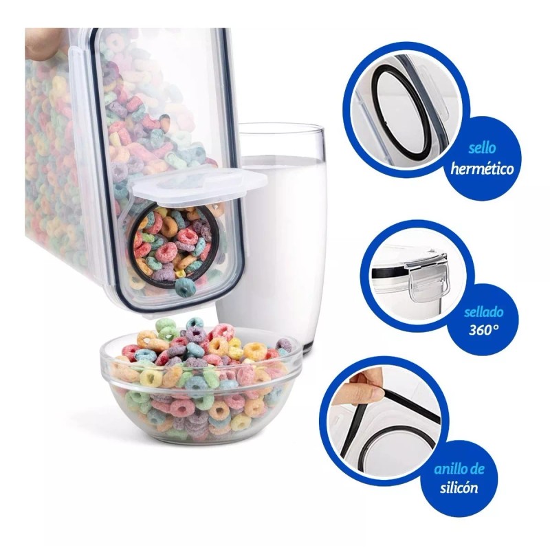 Bluelander Juego De 4 Recipientes Herméticos De Plástico Para Cereales