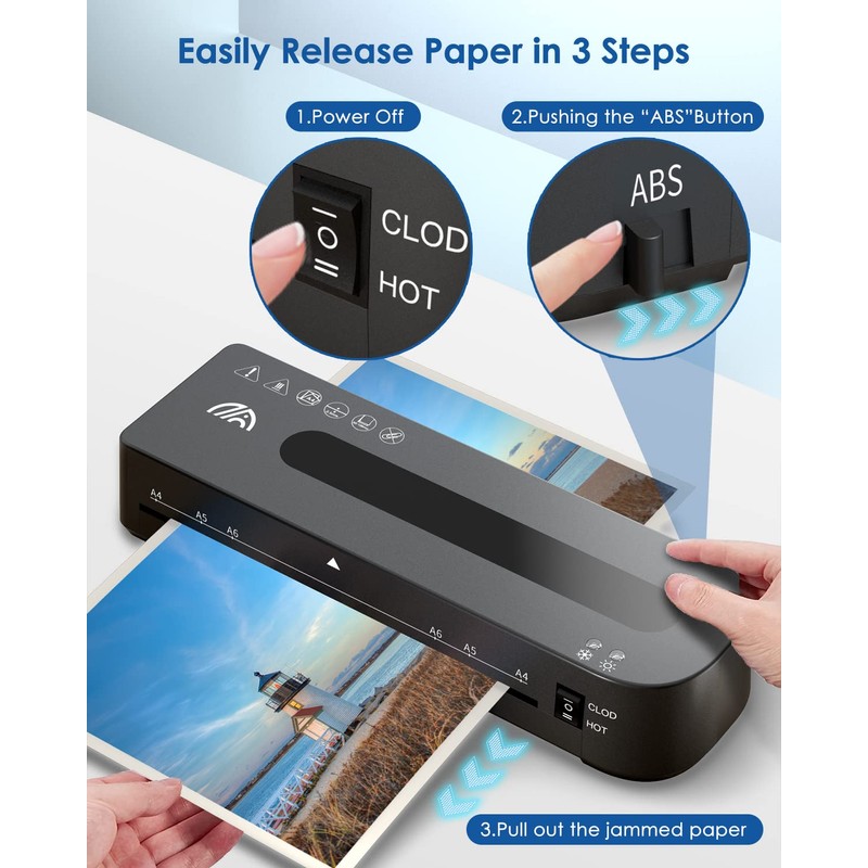 MAXDONE Laminator, A4 Laminator Machine with 10 Laminating Pouches, Laminating