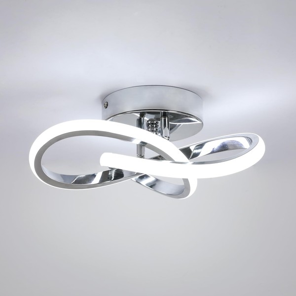 Goeco LED Deckenleuchte, Moderne Silberne Deckenlampe 22W, Kleine LED Leuchte