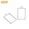 uxcell Open Back Bezel Pendants, 30pcs Rectangular Hollow Frame Charm