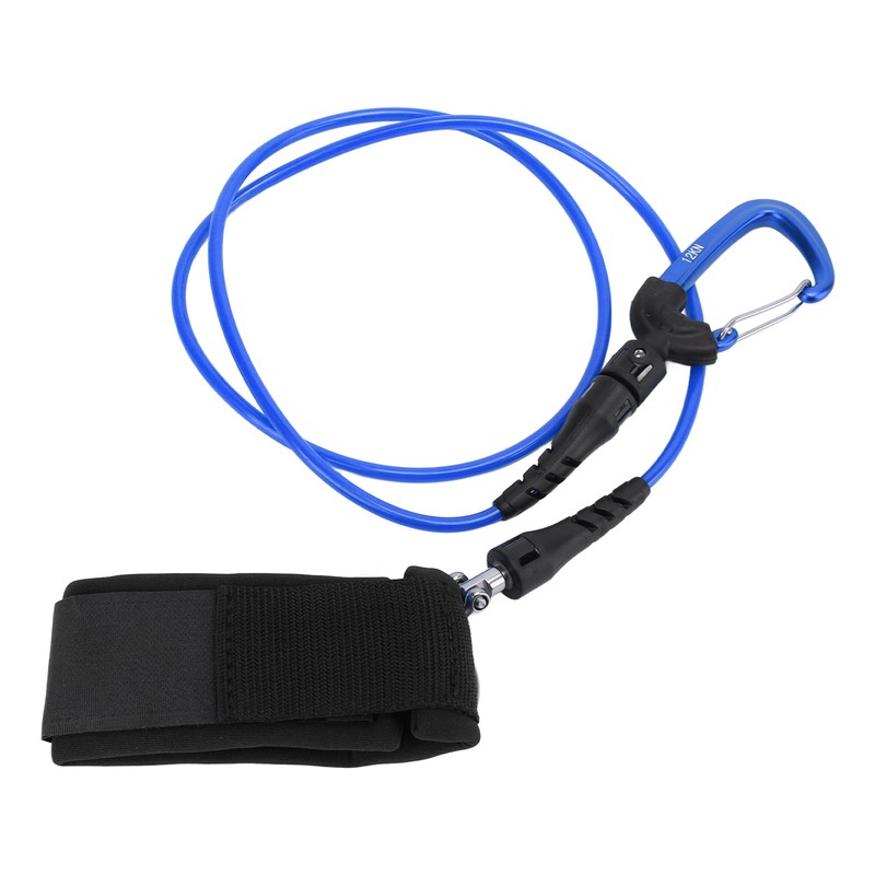 Freediving Lanyard Leash Diving Safety Rope Cable with Wristband Carabiner