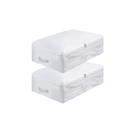 Underbed Storage Bag, Large Capacity Blankets, Clothes, Toy Storage Bag and Containers with Zipper, with 3 Reinforced Handles for Bedroom, Closets (Small)