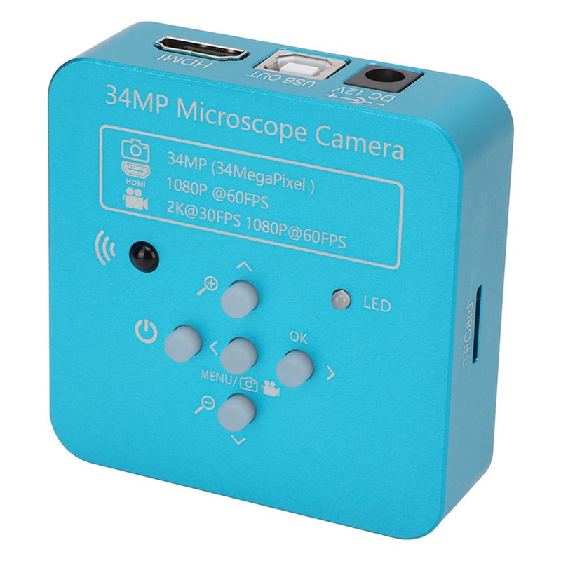 Microscope Camera 60FPS USB 34 Million PX 10‑130X Magnification with