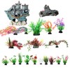 GeLaozee Aquarium Decorations Set - Complete Fish Tank Decor with