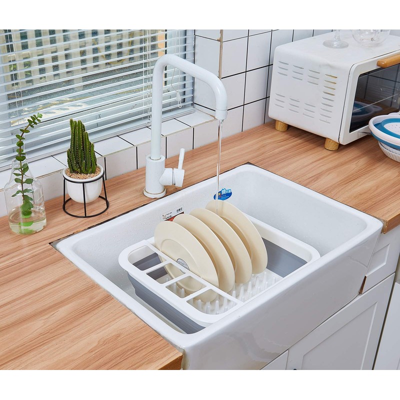 ZhildChen Collapsible Dish Rack Foldable Dish Drying Rack Portable Dish