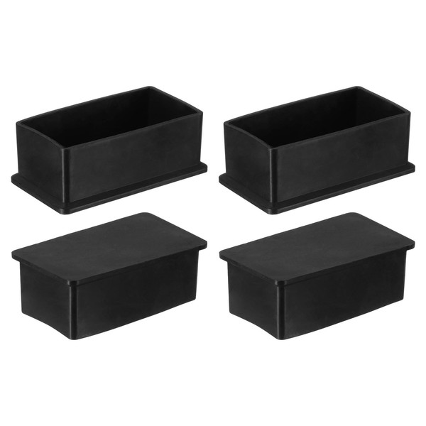 sourcing map Rubber Furniture Leg Caps, 4Pcs 40x80mm Rectangle Chair