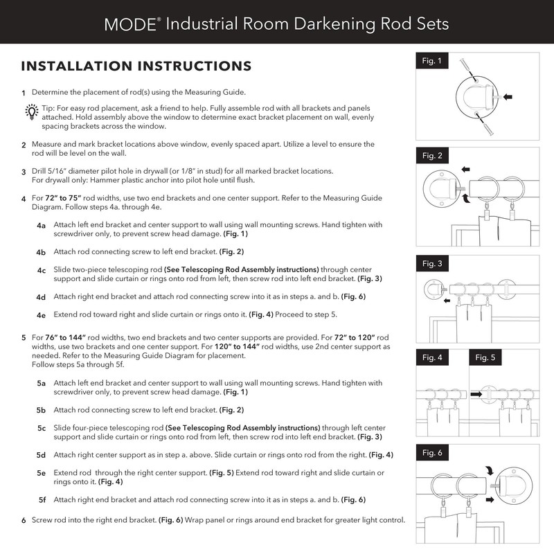MODE Industrial Room Darkening Collection 1 1/8" Diameter Industrial Curtain