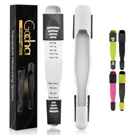 GOCHA Gadgets, Adjustable Measuring Spoon Double Sided, Plastic Metering Ingredients Spoon for Kitchen Baking Cooking Coffee Sugar Salt Powder Spices - Double Ended (White Grey)