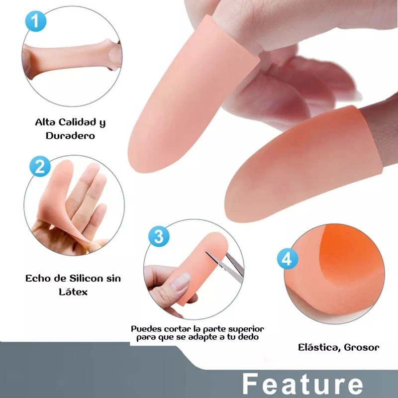 Universo en Linea Set 5pz Protectores Para Dedo Silicona Resistente