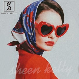 SHEEN KELLY Inflated Heart Shaped Sunglasses for Women Men Vintage Love Trendy Retro Thick Frame Party Y2K Fashion Eyewear