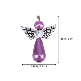 PRETYZOOM 20pcs Angel Charm Colorful Angel Wing Pendant Beads Jewelry Making DIY Crafting Accessories for Necklace Bracelet Earring Keychain (Mixed)