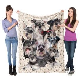 Schnauzer Dog Fleece Blanket,Soft Dogs Flannel Blanket Throw,Schnauzer Gift for Women Kid Girls,Gift for Dog Lover,Dog Mom Gift,50"x60"