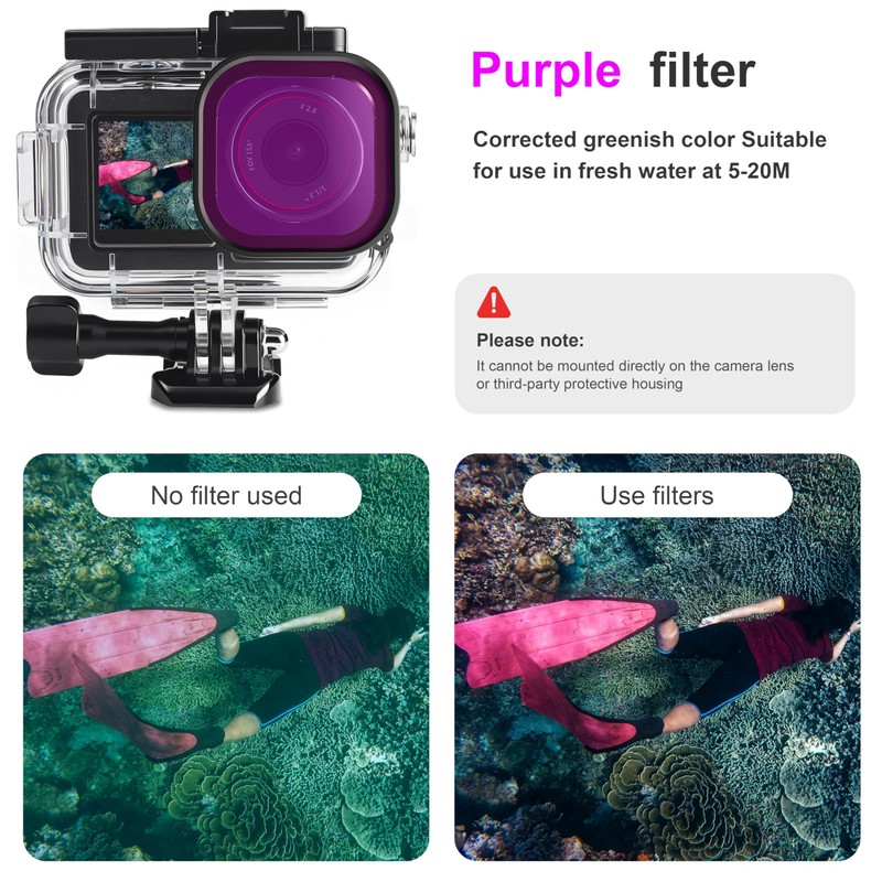 FitStill 164FT/50M Waterproof Case & 3 Filters & Floating Hand