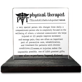 Physical Therapist Desk Decor, Physical Therapist Gifts for Women Men, Presents for Physical Therapist, Physical Therapist Definition Plaque Signs for Home Office Desk Cubicle Shelf GBA44