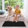 ZALL Waffle Bath Mat Black Super Absorbent Non Slip Bathroom