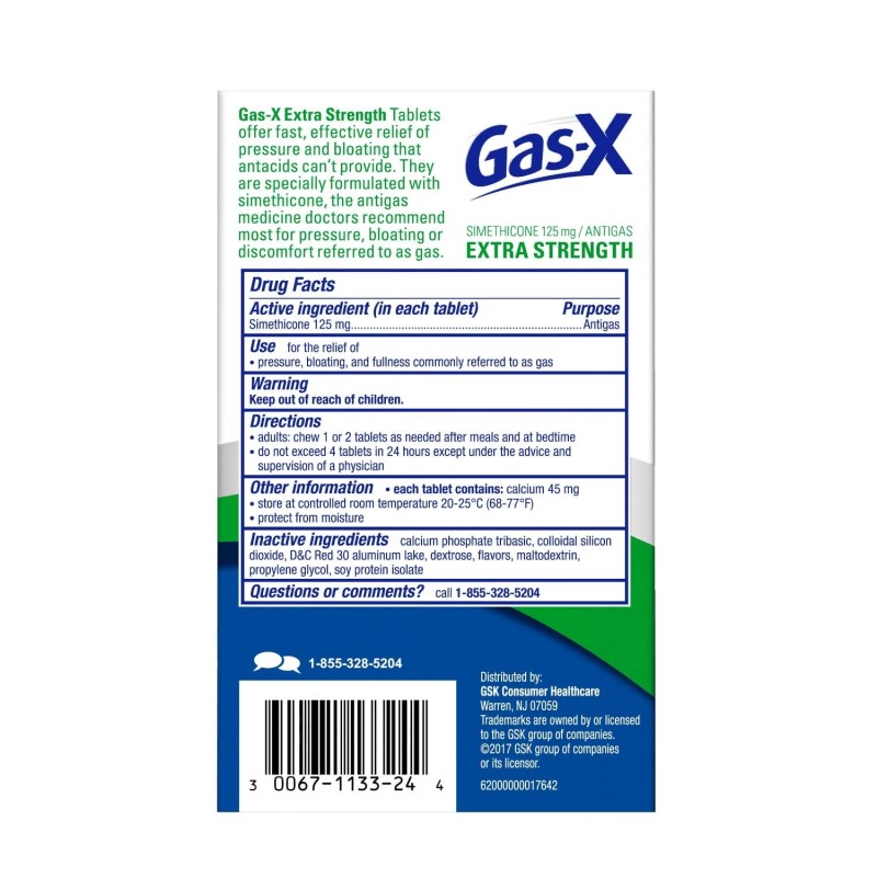 Gas-X Extra Strength Chewable Tablets, Simethicone 125 mg, Cherry Creme,