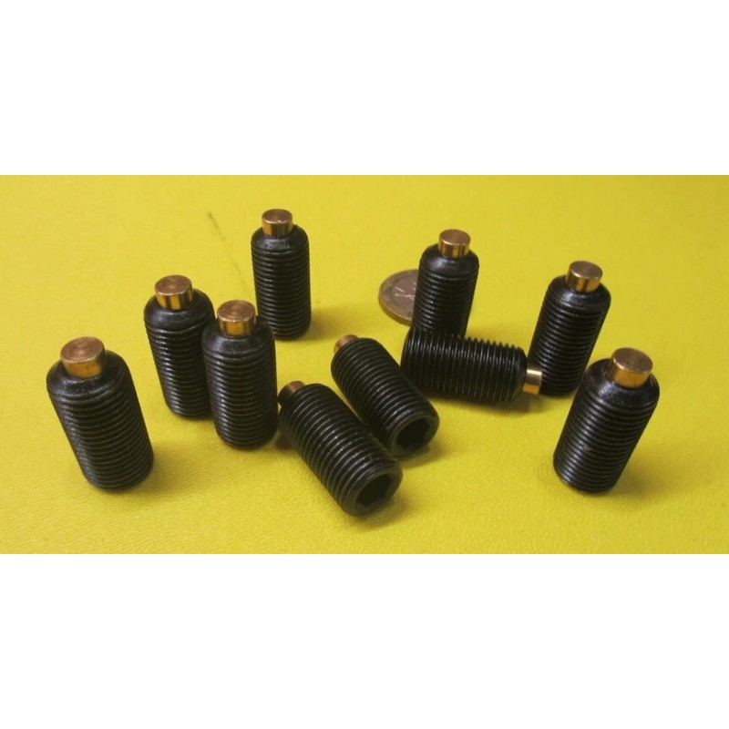 Kmac Alloy Steel Set Screws, Brass Tip, 1/2-20 x 1.00"