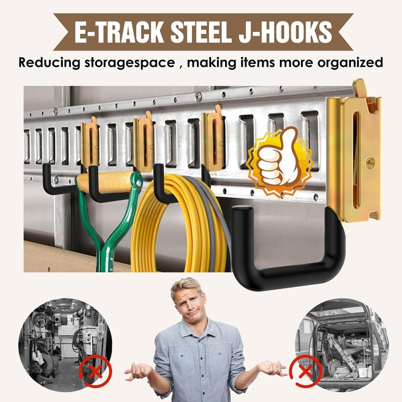 Hanwosi E Track Hooks 6 PCS and E-Track Tie Down