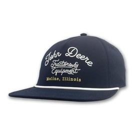 John Deere Tractors & Equipment Baseball Cap, Navy Blue, Rope Design, Snapback, Polyester