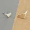 925 Sterling Silver White Gold Plated Little Birds Earrings Studs