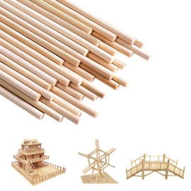 120 Pcs Wood Sticks, 0.3x30cm Round Wooden Sticks, Unfinished Wooden Dowels Rods Wood Craft Sticks Basswood Strips Balsa Wood Sticks for DIY Crafts Arts Projects Model Making