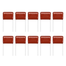 sourcing map 20 Pcs Metallized Polypropylene Film Capacitors, CBB22 250V 225J 2.2UF Capacitors Assortment Kit for Electronics Appliances and Energy Saving Lamps, Red