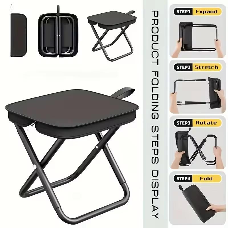 Portable Folding Stool for Camping and Fishing – Compact Low-Profile