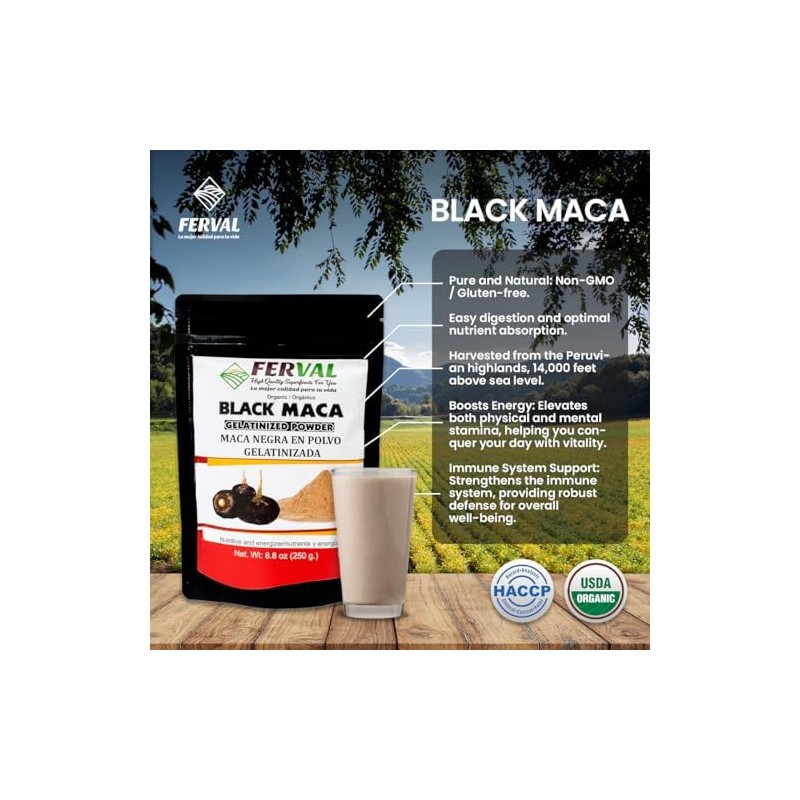 Ferval - Maca Negra En Polvo (Bolsa De 8,8 Oz)
