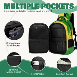 CHMKMF - Mochila de fútbol para niños, mochila de gran capacidad para la escuela, viajes al aire última intervensión, 16.5 pulgadas (verde y amarillo)