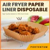 PORTENTUM Hot Air Fryer Baking Paper 100 Pack Disposable and