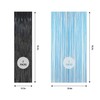 Dahick 4 Pack Black and Blue Foil Fringe Curtains for