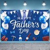 Happy Fathers Day Banner Decorations 5.9×3.6Ft Blue Suit Tie Happy