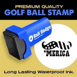 HODL 21 Ball Badge - Golf Ball Stamp, (The America Series) Self-Inking Golf Ball Stamper, Golf Ball Marker, Reusable Golf Ball Marking Tool to Identify Golf Balls - (Merica Moustache)