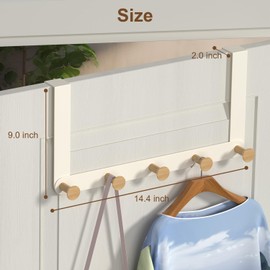 Shouken Over The Door Hooks,Door Hanger,Towel Rack for Bathroom Wall Mount Towel Hanger, Towel Holder for Hanging Heavy Duty with 5 Hooks for Pool Bedroom Bathroom Kitchen Towels, Bag