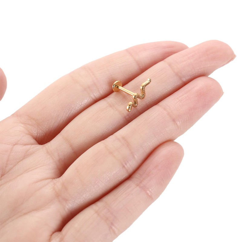 hengkaixuan Gold Labret Jewellery G23 Titanium Labret Studs 16G Lip