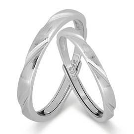 Meissa Partnerringe für Verlobungsringe Verlobung Hochzeit Jahrestag Verstellbar 925 Sterling Silber Paar Ringe Paarpreis für Damen und Herren Eheringe Paarpreis, Set aus zwei Ringen