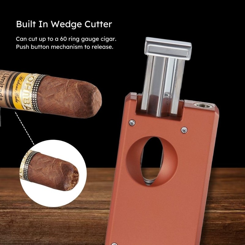 Caseti Urban Single Torch Flame Lighter, Built in Cutter, Built