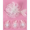 Bniksok Girls White Tea Party Fascinators Hats with Lace Gloves