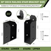 2 Pair 30°Stairs Railing Stainless Steel Deck Bracket Connector for