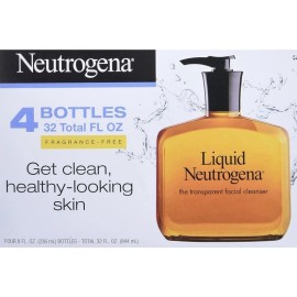 Neutrogena Liquid Neutrogena Fragrance-Free Facial Cleanser – 8 fl oz, (Pack of 4)