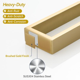 Sayayo Brushed Gold Towel Bar for Bathroom Wall, 10 Inch Hand Towel Holder Towel Rack, Modern Square Towel Ring SUS304 Stainless Steel